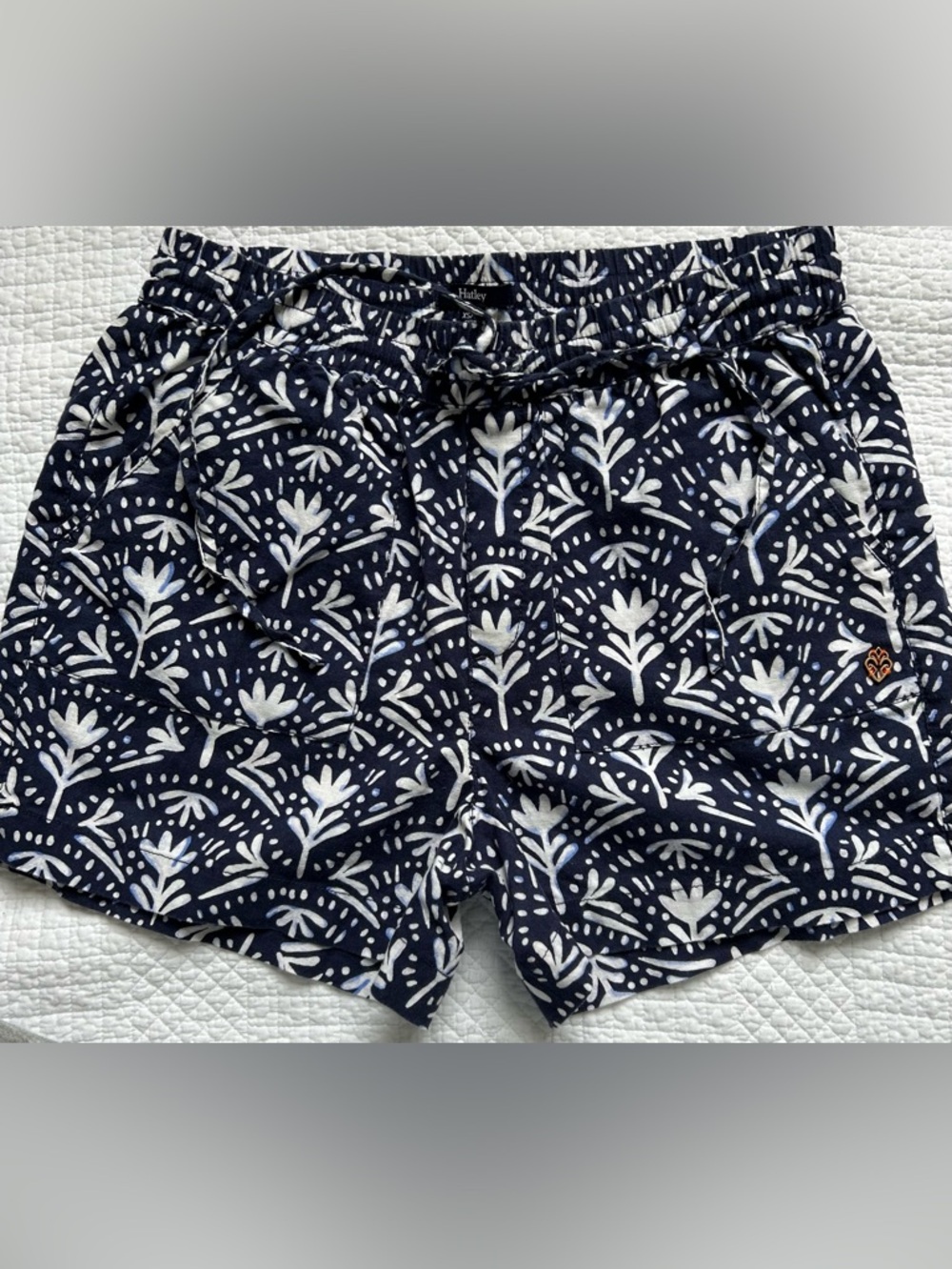 Hatley Navy and White Botanical Print Lounge Shorts